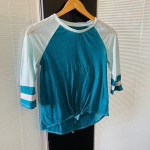 SO Soft Half Sleeve Dark and Light Blue Top